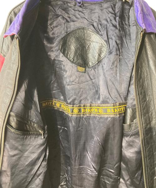 DAKOTA（ダコタ）DAKOTA (ダコタ) 古着レザージャケット レッド×ブルー サイズ:Lの古着・服飾アイテム