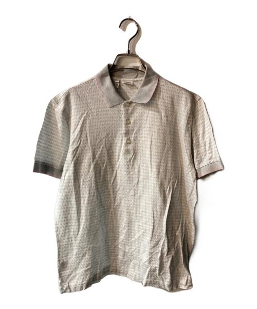 BRIONI（ブリオーニ）BRIONI (ブリオーニ) 千鳥格子柄ポロシャツ グレー サイズ:Sの古着・服飾アイテム