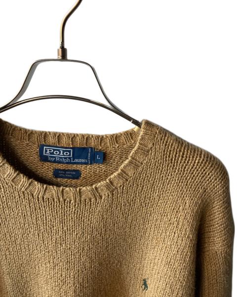 POLO RALPH LAUREN（ポロ・ラルフローレン）POLO RALPH LAUREN (ポロ・ラルフローレン) ワンポイントロゴニット ブラウン サイズ:Lの古着・服飾アイテム