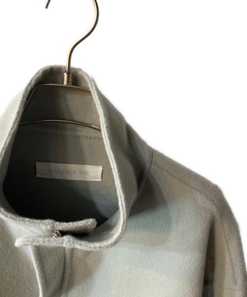 GALERIE VIE（ギャルリーヴィー）GALERIE VIE (ギャルリーヴィー) ウールダブルフェイス ハイネックブルゾン スカイブルー サイズ:FREEの古着・服飾アイテム