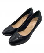 CHANELシャネル）の古着「ココマーク マトラッセレザーパンプス」｜ブラック