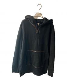 PAUL SMITH（ポールスミス）の古着「マルチカラーステッチプルオーバーパーカー」｜ブラック