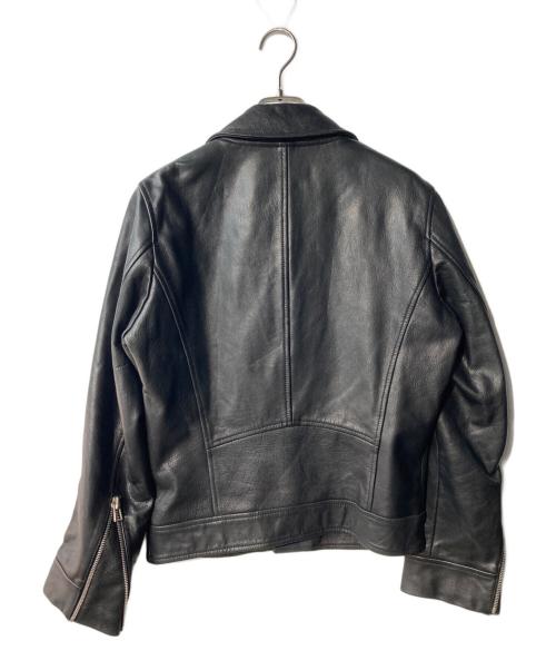 PS Paul Smith（ＰＳポールスミス）PS Paul Smith (ＰＳポールスミス) LEATHER DOUBLE RIDERS JACKET ブラック サイズ:Mの古着・服飾アイテム