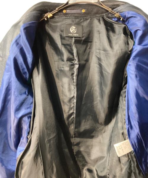 PS Paul Smith（ＰＳポールスミス）PS Paul Smith (ＰＳポールスミス) LEATHER DOUBLE RIDERS JACKET ブラック サイズ:Mの古着・服飾アイテム