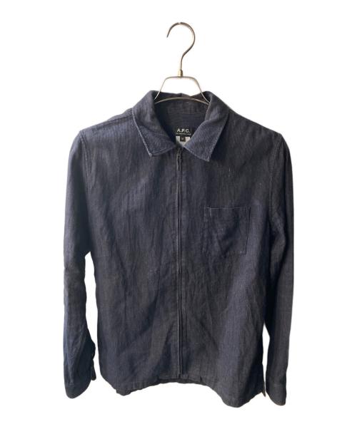 A.P.C.（アーペーセー）A.P.C. (アーペーセー) ジップシャツ ネイビー サイズ:Ｍの古着・服飾アイテム