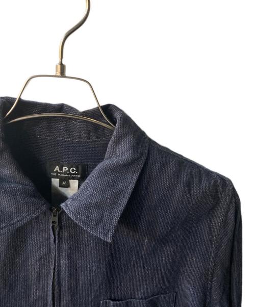 A.P.C.（アーペーセー）A.P.C. (アーペーセー) ジップシャツ ネイビー サイズ:Ｍの古着・服飾アイテム