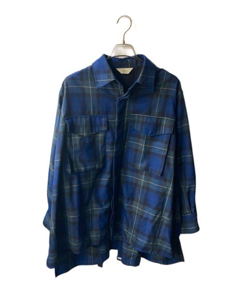 jieda（ジエダ）Jieda (ジエダ) TERTAN CHECK PARACHUTE SHIRT ブルー サイズ:2の古着・服飾アイテム