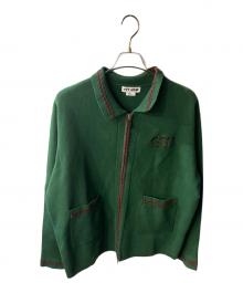 TTT MSW（ティー モダンストリートウェア）の古着「ジップアップコットンニットポロ」｜グリーン