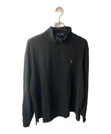 POLO RALPH LAUREN（ポロ・ラルフローレン）の古着「ハーフジップスウェット」｜ブラック