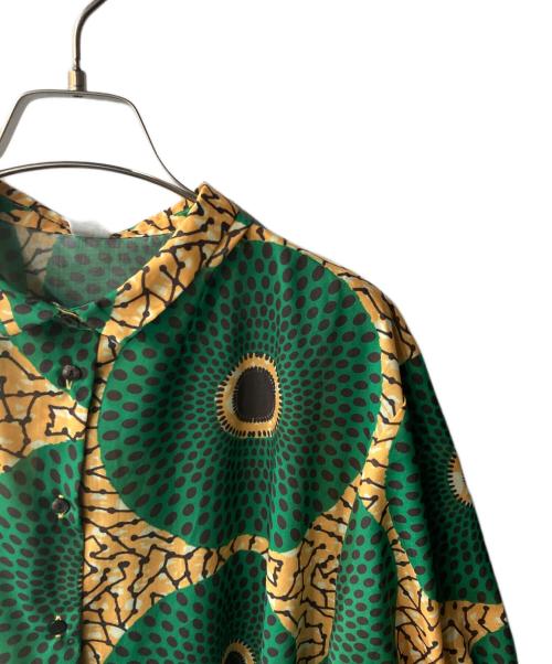olet ihana（オレットイハナ）olet ihana (オレットイハナ) バティックソーラー ウエスト ギャザー ワンピース グリーン サイズ:FREEの古着・服飾アイテム