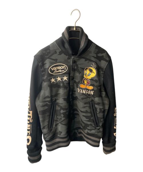 VANSON（バンソン）VANSON (バンソン) LOONEY TUNES (ルーニーチューンズ) スタジャン ブラック サイズ:Ｍの古着・服飾アイテム