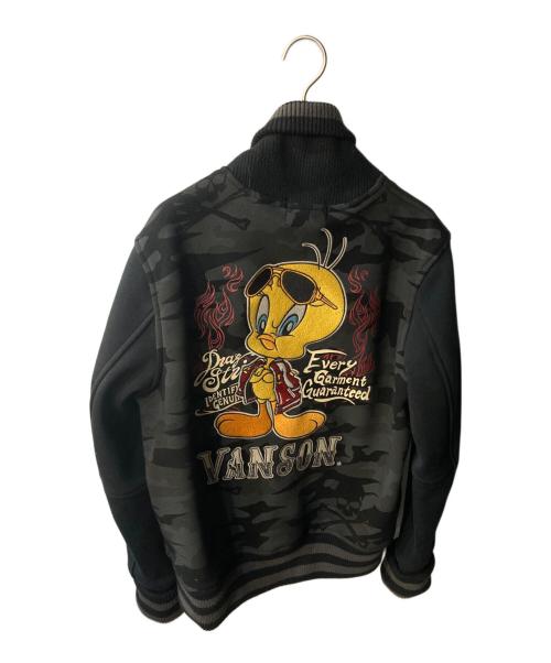 VANSON（バンソン）VANSON (バンソン) LOONEY TUNES (ルーニーチューンズ) スタジャン ブラック サイズ:Ｍの古着・服飾アイテム