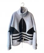 adidasアディダス）の古着「ボアジャケット」｜スカイブルー