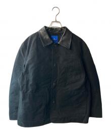 ZARA×AARON LEVINE（ザラ×アーロン レヴィン）の古着「コントラストレザーディテールジャケット」｜ブラック