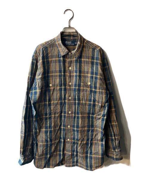 POLO RALPH LAUREN（ポロ・ラルフローレン）POLO RALPH LAUREN (ポロ・ラルフローレン) チェックシャツ ネイビー サイズ:Ｍの古着・服飾アイテム