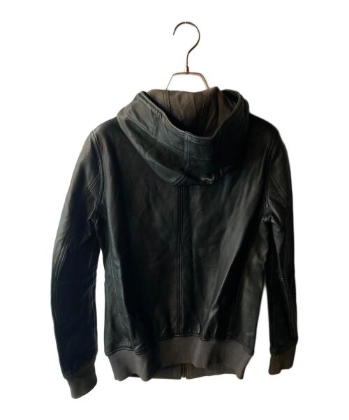 Hysteric Glamour（ヒステリックグラマー）Hysteric Glamour (ヒステリックグラマー) ラムレザージップフーディー ブラック サイズ:FREEの古着・服飾アイテム