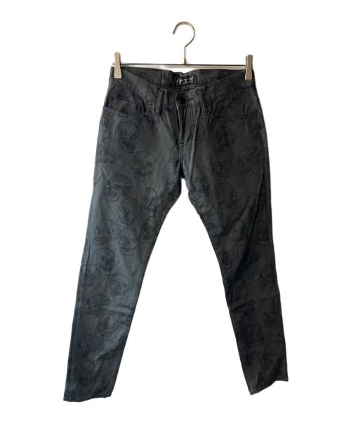Hysteric Glamour（ヒステリックグラマー）Hysteric Glamour (ヒステリックグラマー) スカルパターンスキニーパンツ グレー サイズ:Ｍ 未使用品の古着・服飾アイテム