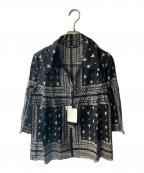 Hysteric Glamourヒステリックグラマー）の古着「シルクバンダナ柄ハーフボタンシャツ」｜ブラック