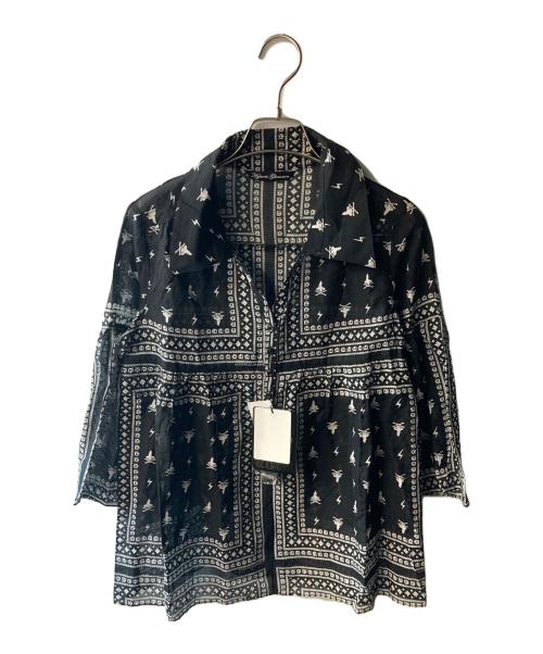 Hysteric Glamour（ヒステリックグラマー）Hysteric Glamour (ヒステリックグラマー) シルクバンダナ柄ハーフボタンシャツ ブラック サイズ:FREE 未使用品の古着・服飾アイテム