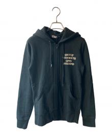 Hysteric Glamour（ヒステリックグラマー）の古着「ガールプリントジップパーカー」｜ブラック