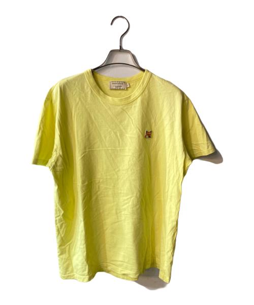 maison kitsune（メゾンキツネ）MAISON KITSUNE (メゾンキツネ) 半袖Tシャツ イエロー サイズ:Lの古着・服飾アイテム