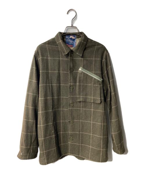 MILK BOY（ミルクボーイ）MILK BOY (ミルクボーイ) ギミック ウールシャツ カーキ サイズ:ｻｲｽﾞ不明の古着・服飾アイテム