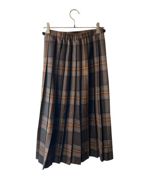 O'NEIL OF DUBLIN（オニールオブダブリン）O'NEIL OF DUBLIN (オニールオブダブリン) ウーステッドウールキルトスカート ブラウン サイズ:38の古着・服飾アイテム