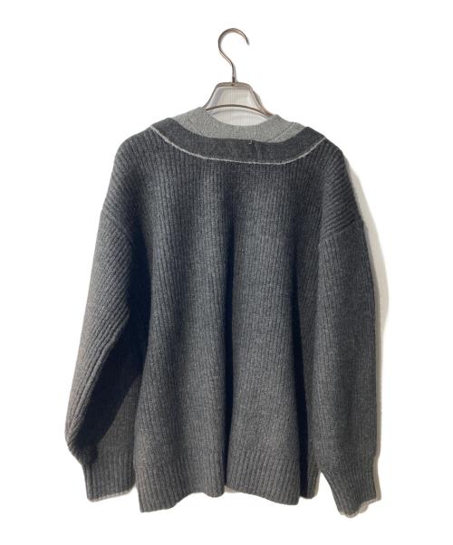 MAISON SPECIAL（メゾンスペシャル）MAISON SPECIAL (メゾンスペシャル) Double Color Layered Knit Cardigan グレー サイズ:FREEの古着・服飾アイテム
