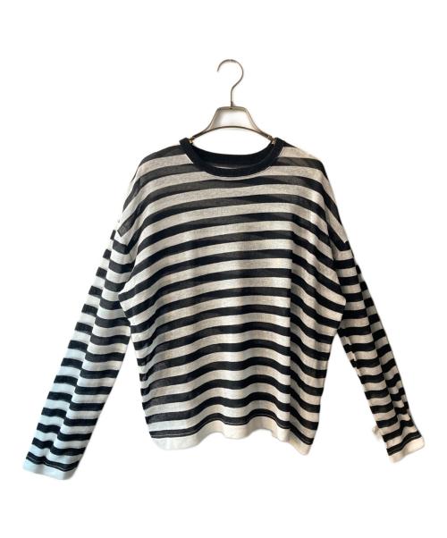 U by SPICK&SPAN（ユー バイ スピック＆スパン）U by SPICK&SPAN (ユー バイ スピック＆スパン) ボーダーオーバーニット ホワイト×ブラック サイズ:サイズ表記無の古着・服飾アイテム