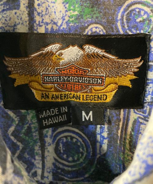 HARLEY-DAVIDSON（ハーレーダビッドソン）HARLEY-DAVIDSON (ハーレーダビッドソン) アロハシャツ ブルー サイズ:Ｍの古着・服飾アイテム