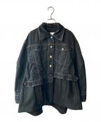 UN3D.アンスリード）の古着「ステッチデザイン切替ジャケット」｜ブラック