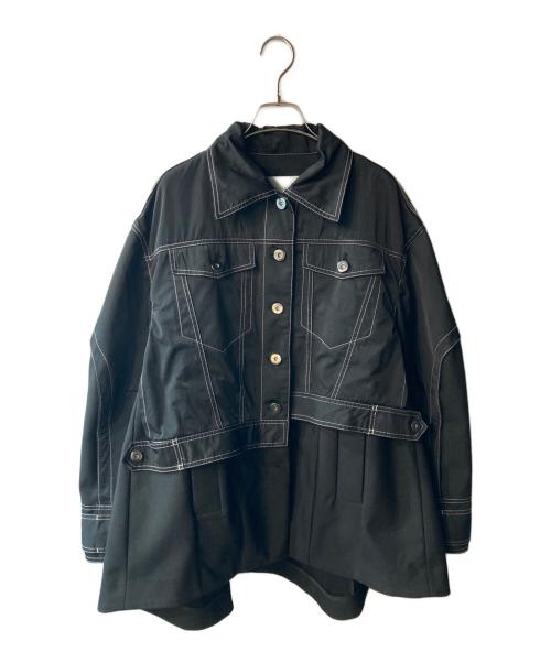 UN3D.（アンスリード）UN3D. (アンスリード) ステッチデザイン切替ジャケット ブラック サイズ:38の古着・服飾アイテム