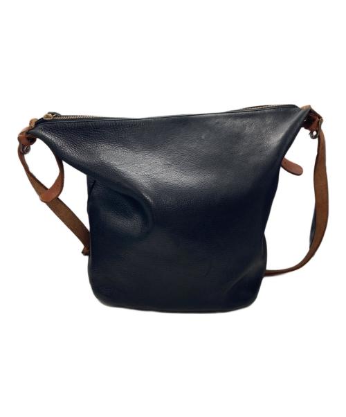 TIDE WAY（タイドウェイ）TIDE WAY (タイドウェイ) レザーショルダーバッグ ブラックの古着・服飾アイテム