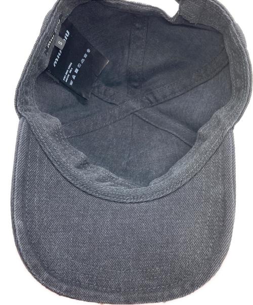 MIU MIU（ミュウミュウ）MIU MIU (ミュウミュウ) デニムベースボールキャップ ブラック サイズ:Sの古着・服飾アイテム