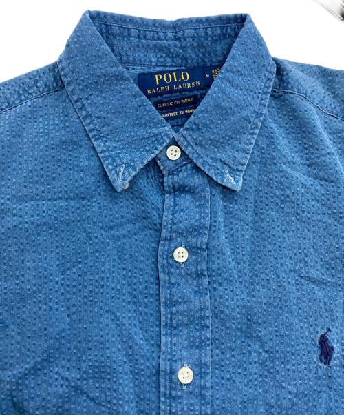 POLO RALPH LAUREN（ポロ・ラルフローレン）POLO RALPH LAUREN (ポロ・ラルフローレン) CLBDPPCSSS-SHORT SLEEVE-SPORT SHIRT ブルー サイズ:Ｍの古着・服飾アイテム