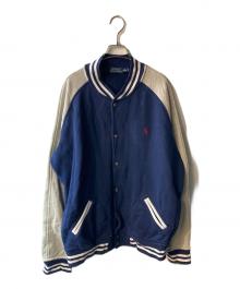 POLO RALPH LAUREN（ポロ・ラルフローレン）の古着「スウェットスタジャン」｜グレー×ネイビー