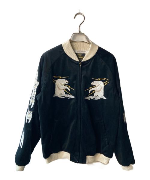 HOUSTON（ヒューストン）HOUSTON (ヒューストン) 別珍 スカジャン アラスカ スーベニアジャケット ブラック サイズ:Ｍの古着・服飾アイテム