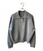 kurashi&trips publishingクラシアンドトリップス パブリッシング）の古着「「大人にひとさじのアクセント」洗えるウールの襟付きニット」｜グレー