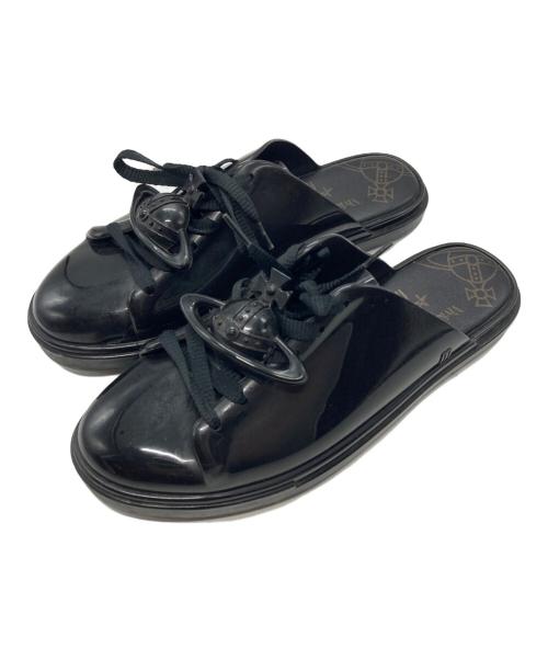 Vivienne Westwood（ヴィヴィアンウエストウッド）Vivienne Westwood (ヴィヴィアンウエストウッド) エナメルサンダル ブラック サイズ:24㎝の古着・服飾アイテム