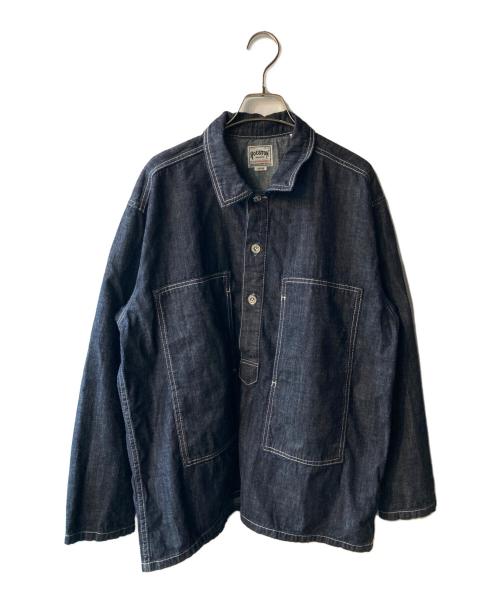 HOUSTON（ヒューストン）HOUSTON (ヒューストン) M35 デニムプルオーバージャケット インディゴ サイズ:Lの古着・服飾アイテム