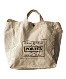 PORTER×LOWERCASE（ポーター×ロウワーケース）の古着「2WAYキャンバストートバッグ」｜アイボリー