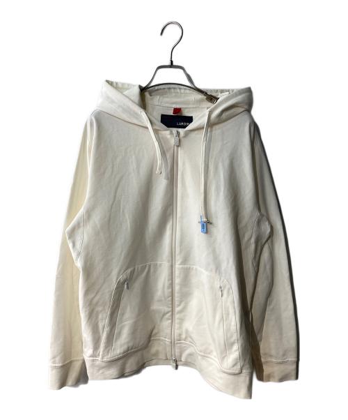 LARDINI（ラルディーニ）LARDINI (ラルディーニ) コットンナイロンスムースジャージダブルジップフーディー ホワイト サイズ:46の古着・服飾アイテム