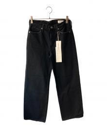 upper hights（アッパーハイツ）の古着「THE NIECE MID-RISE ワイドストレートデニムパンツ」｜ブラック
