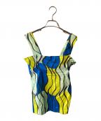 MARNIマルニ）の古着「幾何学模様ノースリーブトップス」｜ブルー×イエロー