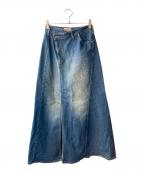 Something×FREAK'S STOREサムシング×フリークスストア）の古着「デニムペイントワンピース」｜インディゴ