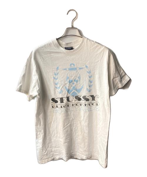 stussy（ステューシー）stussy (ステューシー) NEIGHBORHOOD (ネイバーフッド) BONEYARDS プリントTシャツ ホワイト サイズ:Ｍの古着・服飾アイテム