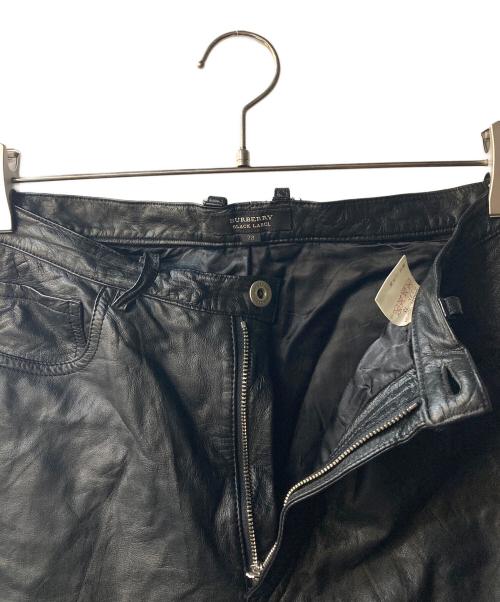 BURBERRY BLACK LABEL（バーバリーブラックレーベル）BURBERRY BLACK LABEL (バーバリーブラックレーベル) レザーパンツ ブラック サイズ:73cmの古着・服飾アイテム
