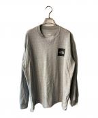 THE NORTH FACEザ ノース フェイス）の古着「ロングスリーブスクエアロゴティー」｜グレー