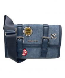 MICHAEL KORS（マイケル・コース）の古着「Cooper Embellished Denim Trunk Crossbody Bag」｜インディゴ