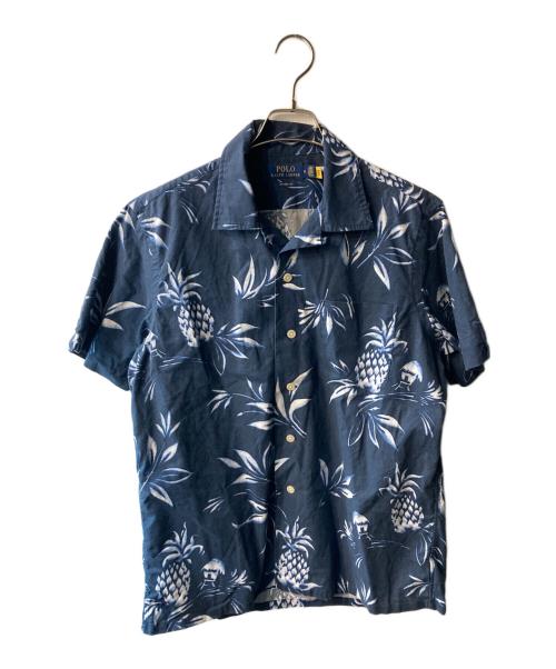 POLO RALPH LAUREN（ポロ・ラルフローレン）POLO RALPH LAUREN (ポロ・ラルフローレン) パイナップル柄アロハシャツ ネイビー サイズ:Ｍの古着・服飾アイテム